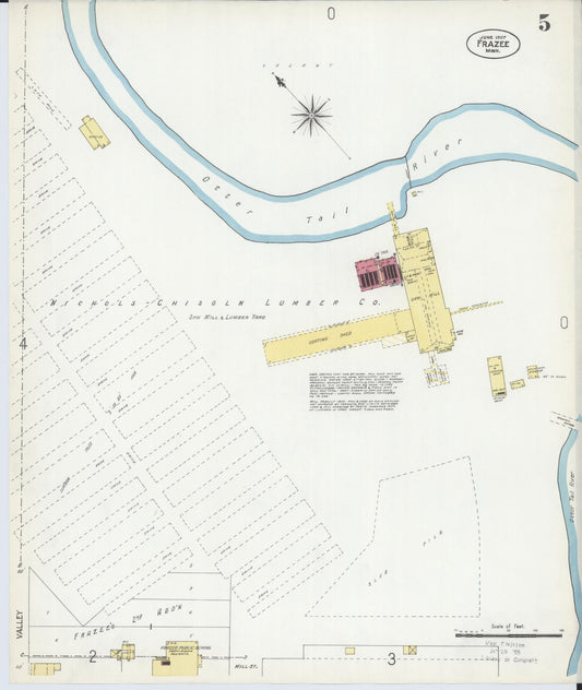 Sanborn Fire Insurance Map from Frazee, Becker County, Minnesota (1907), Sheet #0005 - Historic Sanborn Fire Insurance Map Print, vintage old map wall art, antique decor, genealogy gift, Minnesota Minnesota map
