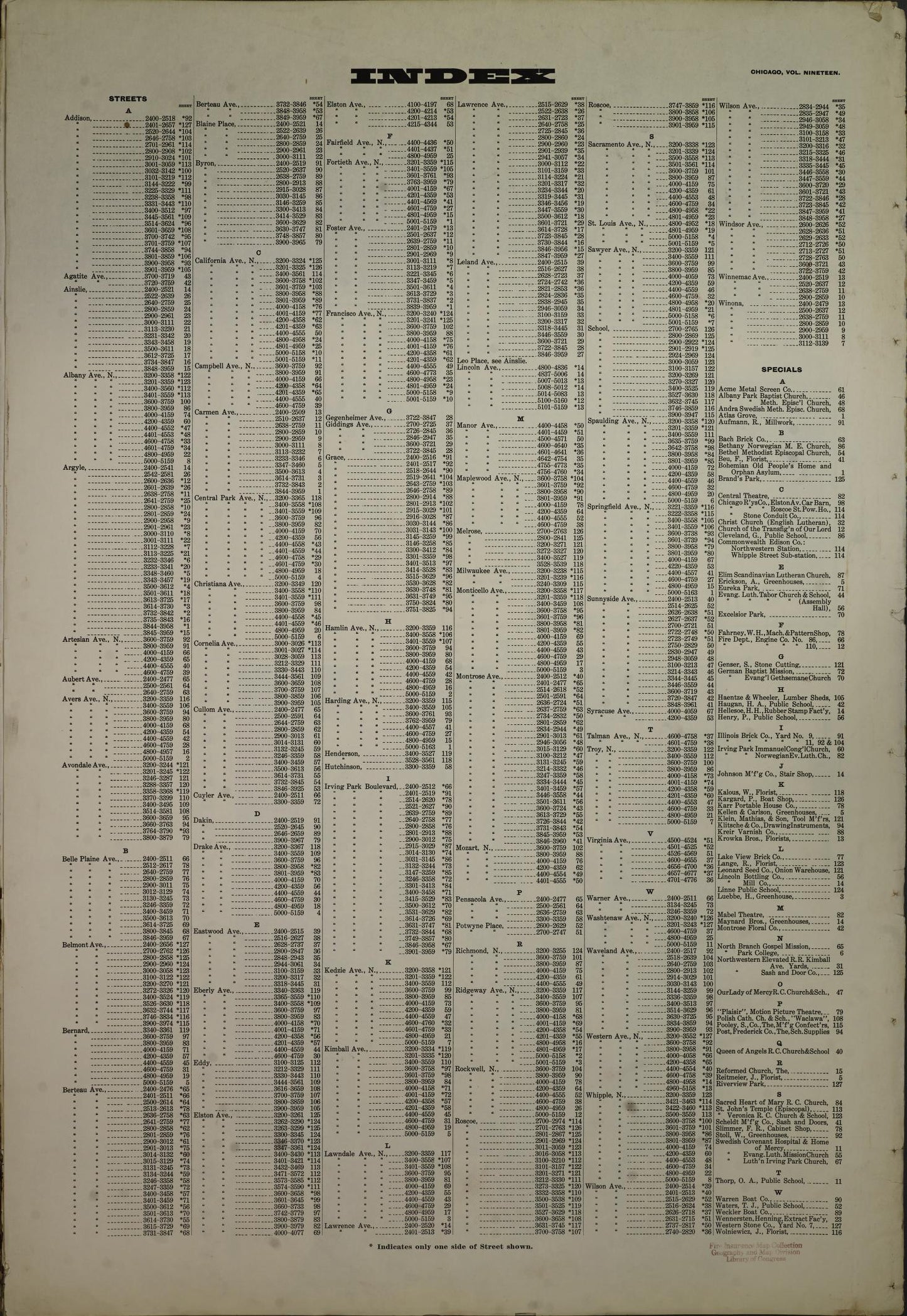 Sanborn Fire Insurance Map from Chicago, Cook County, Illinois. (1913), Sheet 1 – Historic Sanborn Fire Insurance Map Print