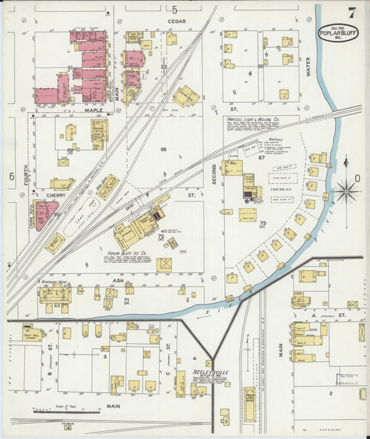 Sanborn Fire Insurance Map from Poplar Bluff, Butler County, Missouri (1901), Sheet #0007 - Historic Sanborn Fire Insurance Map Print, vintage old map wall art, antique decor, genealogy gift, Missouri Missouri map