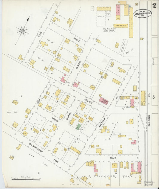 Sanborn Fire Insurance Map from Crothersville, Jackson County, Indiana (1901), Sheet #0002 - Historic Sanborn Fire Insurance Map Print, vintage old map wall art, antique decor, genealogy gift, Indiana Indiana map