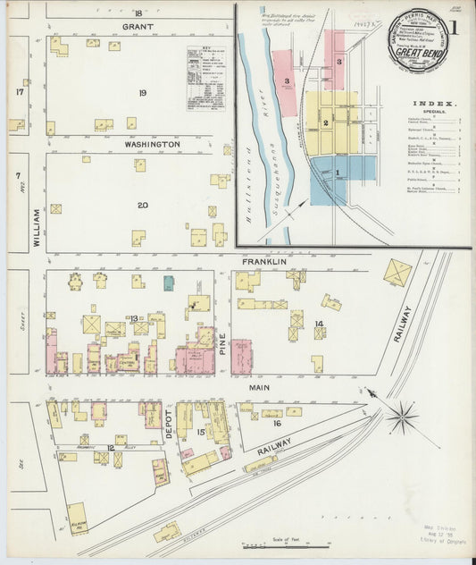 Sanborn Fire Insurance Map from Great Bend, Susquehanna County, Pennsylvania (1892), Sheet #0001 - Historic Sanborn Fire Insurance Map Print, vintage old map wall art, antique decor, genealogy gift, Pennsylvania Pennsylvania map