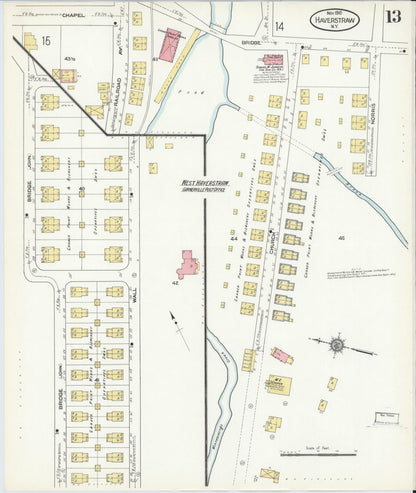 Sanborn Fire Insurance Map from Haverstraw, Rockland County, New York (1910), Sheet #0013 - Complete Map Set gallery image, historic Sanborn map, vintage wall art, New York New York
