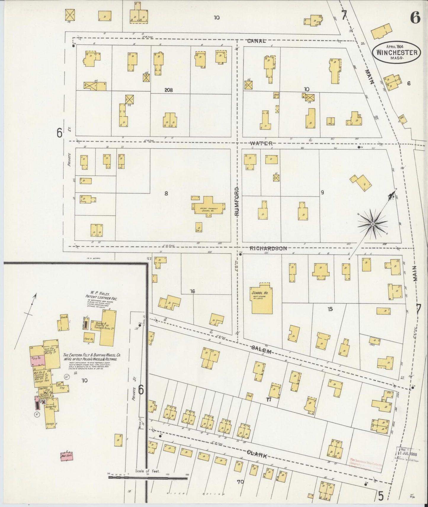 Sanborn Fire Insurance Map from Winchester, Middlesex County, Massachusetts (1904), Sheet #0006 - Complete Map Set gallery image, historic Sanborn map, vintage wall art, Massachusetts Massachusetts