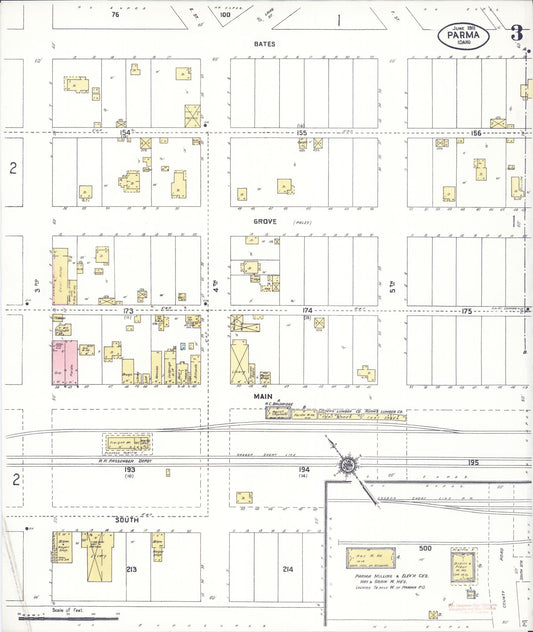 Sanborn Fire Insurance Map from Parma, Canyon County, Idaho (1911), Sheet #0003 - Historic Sanborn Fire Insurance Map Print, vintage old map wall art, antique decor, genealogy gift, Idaho Idaho map