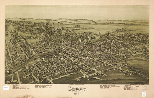 Corry, Pennsylvania 1895 (1895) – Historic Bird’s-Eye View Panorama Print