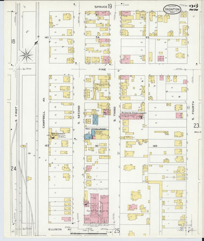 Sanborn Fire Insurance Map from Ironton, Lawrence County, Ohio (1909), Sheet #0022 - Historic Sanborn Fire Insurance Map Print, vintage old map wall art, antique decor, genealogy gift, Ohio Ohio map