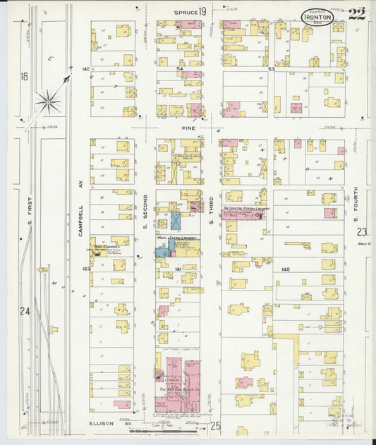 Sanborn Fire Insurance Map from Ironton, Lawrence County, Ohio (1909), Sheet #0022 - Historic Sanborn Fire Insurance Map Print, vintage old map wall art, antique decor, genealogy gift, Ohio Ohio map
