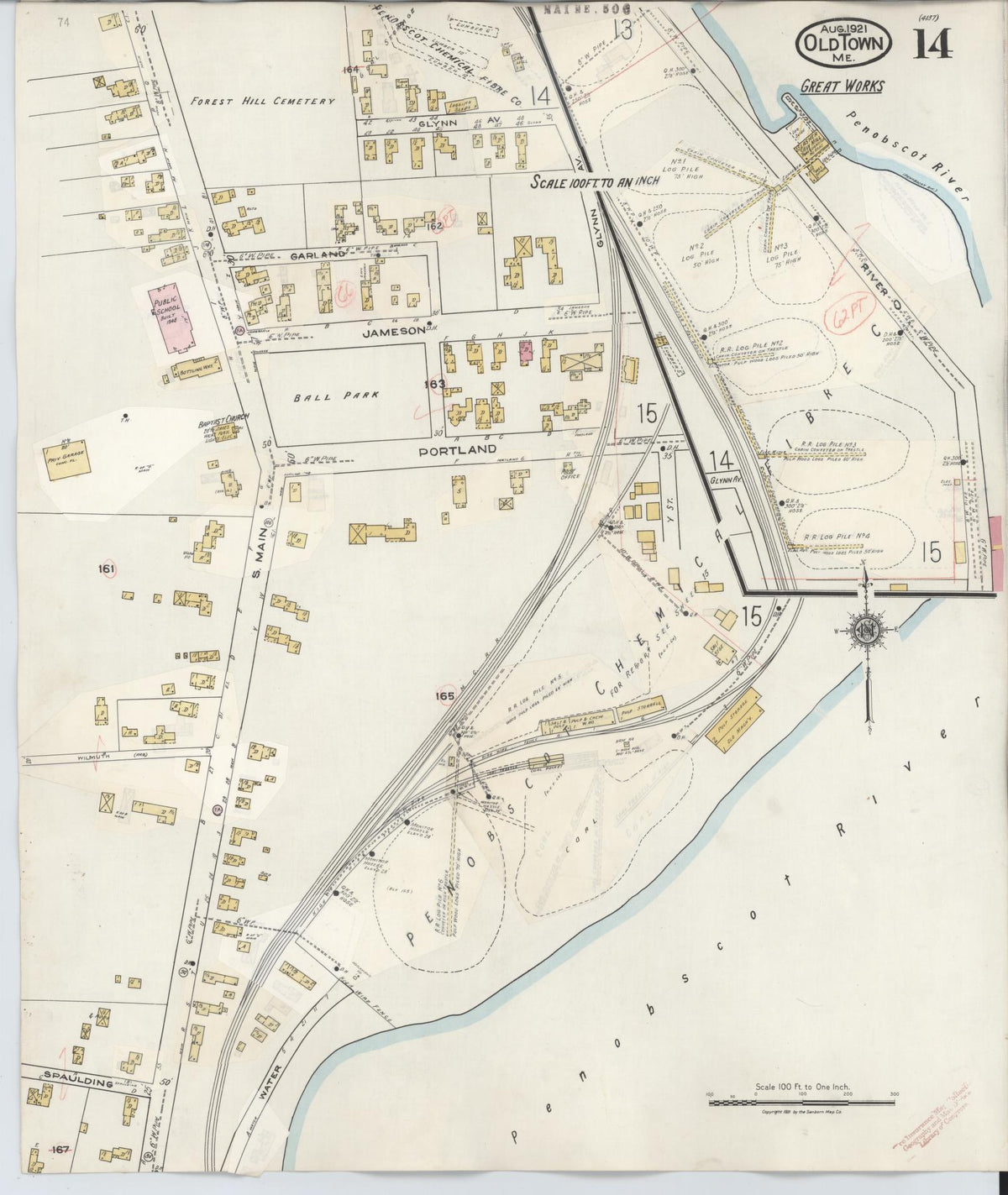 Sanborn Fire Insurance Map from Old Town, Penobscot County, Maine (1948), Sheet #0014