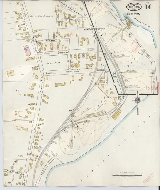 Sanborn Fire Insurance Map from Old Town, Penobscot County, Maine (1948), Sheet #0014
