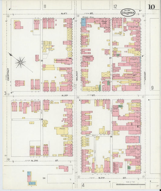 Sanborn Fire Insurance Map from Columbia, Lancaster County, Pennsylvania (1904), Sheet #0010 - Historic Sanborn Fire Insurance Map Print, vintage old map wall art, antique decor, genealogy gift, Pennsylvania Pennsylvania map