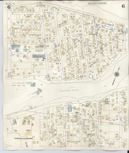 Sanborn Fire Insurance Map from Wahiawa, Honolulu County, Hawaii (1957), Sheet #0006 - Historic Sanborn Fire Insurance Map Print, vintage old map wall art, antique decor, genealogy gift, Hawaii Hawaii map