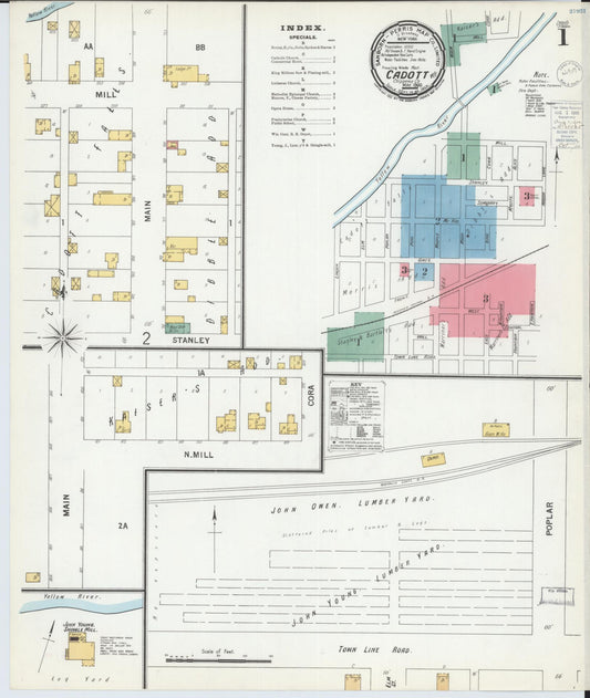 Sanborn Fire Insurance Map from Cadott, Chippewa County, Wisconsin (1900), Sheet #0001 - Complete Map Set gallery image, historic Sanborn map, vintage wall art, Wisconsin Wisconsin
