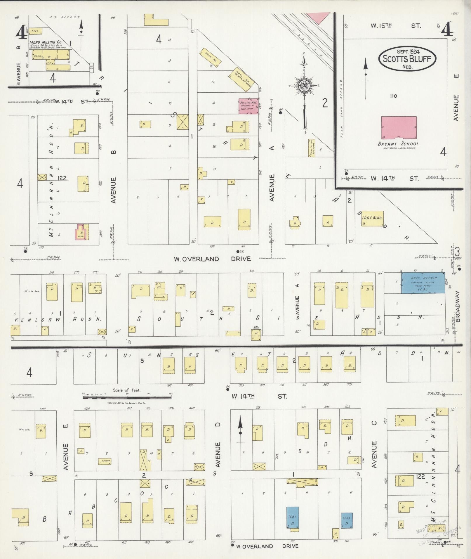 Sanborn Fire Insurance Map from Scottsbluff, Scotts Bluff County, Nebraska (1924), Sheet #0004 - Complete Map Set gallery image, historic Sanborn map, vintage wall art, Nebraska Nebraska