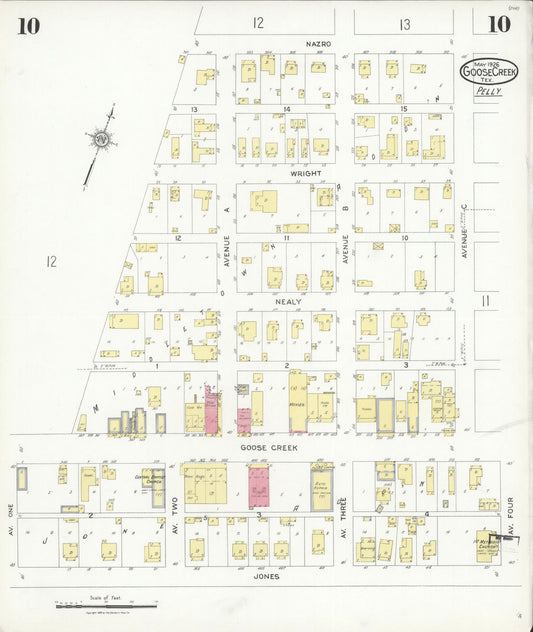 Sanborn Fire Insurance Map from Goose Creek, Harris County, Texas (1926), Sheet #0010 - Historic Sanborn Fire Insurance Map Print, vintage old map wall art, antique decor, genealogy gift, Texas Texas map