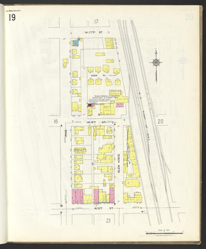Sanborn Fire Insurance Map from Anniston, Calhoun County, Alabama (1925), Sheet #0019 - Complete Map Set gallery image, historic Sanborn map, vintage wall art, Alabama Alabama