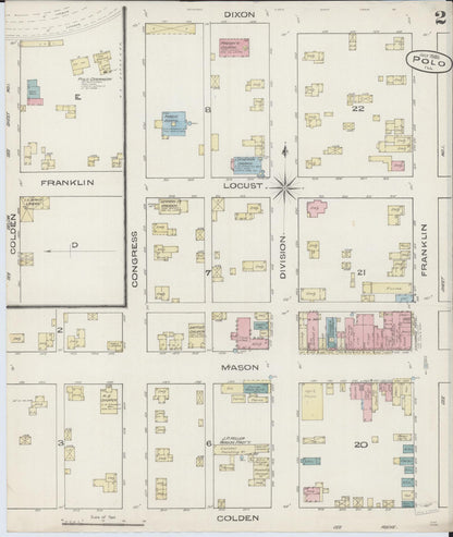 Sanborn Fire Insurance Map from Polo, Ogle County, Illinois (1885), Sheet #0002 - Complete Map Set gallery image, historic Sanborn map, vintage wall art, Illinois Illinois
