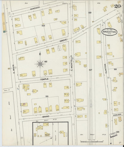 Sanborn Fire Insurance Map from Brockton, Plymouth County, Massachusetts (1889), Sheet #0020 - Complete Map Set gallery image, historic Sanborn map, vintage wall art, Massachusetts Massachusetts