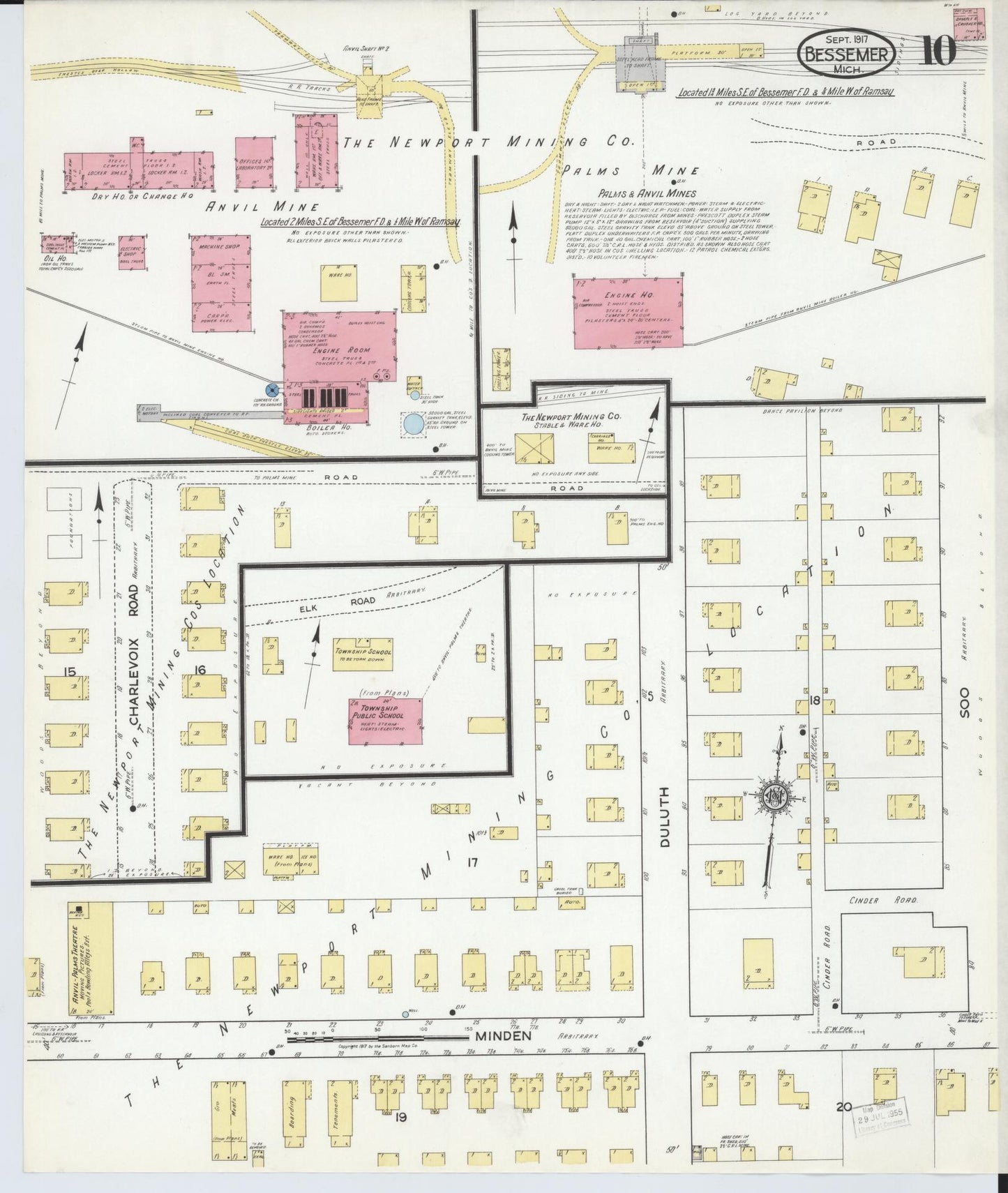 Sanborn Fire Insurance Map from Bessemer, Gogebic County, Michigan (1917), Sheet #0010 - Complete Map Set gallery image, historic Sanborn map, vintage wall art, Michigan Michigan