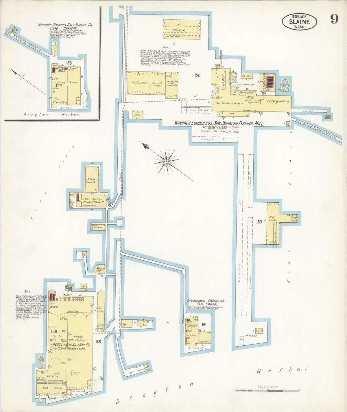 Sanborn Fire Insurance Map from Blaine, Whatcom County, Washington (1902), Sheet #0009 - Historic Sanborn Fire Insurance Map Print, vintage old map wall art, antique decor, genealogy gift, Washington Washington map