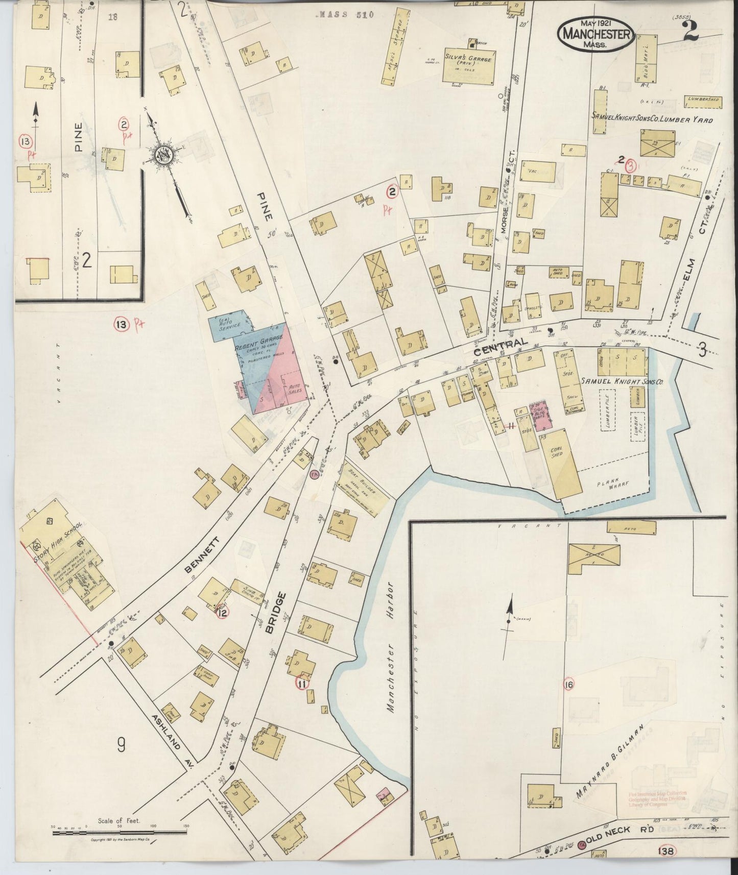 Sanborn Fire Insurance Map from Manchester, Essex County, Massachusetts. (1941), Sheet 2 – Historic Sanborn Fire Insurance Map Print