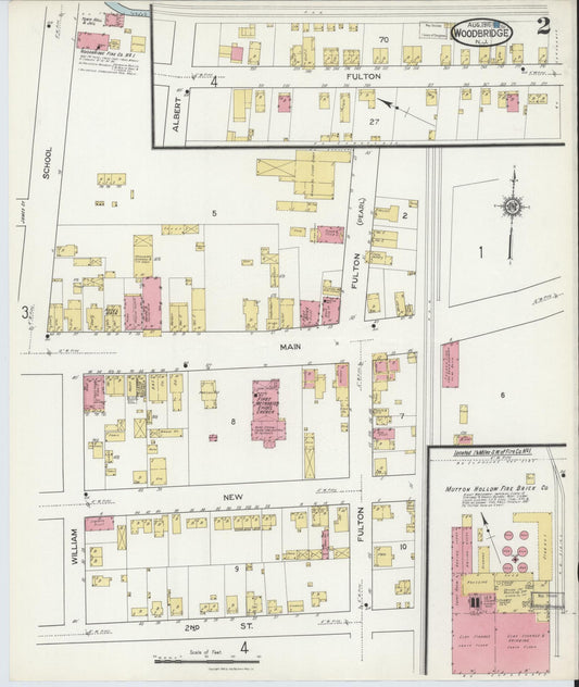Sanborn Fire Insurance Map from Woodbridge, Middlesex County, New Jersey (1916), Sheet #0002 - Historic Sanborn Fire Insurance Map Print, vintage old map wall art, antique decor, genealogy gift, New Jersey New Jersey map