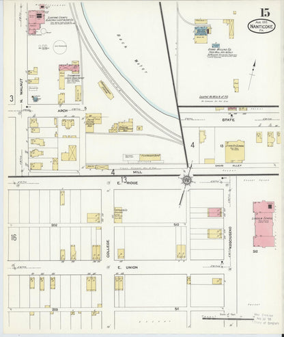Sanborn Fire Insurance Map from Nanticoke, Luzerne County, Pennsylvania (1912), Sheet #0015 - Complete Map Set gallery image, historic Sanborn map, vintage wall art, Pennsylvania Pennsylvania