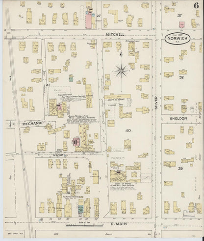 Sanborn Fire Insurance Map from Norwich, Chenango County, New York (1887), Sheet #0006 - Complete Map Set gallery image, historic Sanborn map, vintage wall art, New York New York
