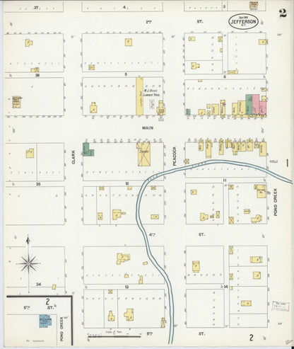 Sanborn Fire Insurance Map from Jefferson, Grant County, Oklahoma (1901), Sheet #0002 - Complete Map Set gallery image, historic Sanborn map, vintage wall art, Oklahoma Oklahoma