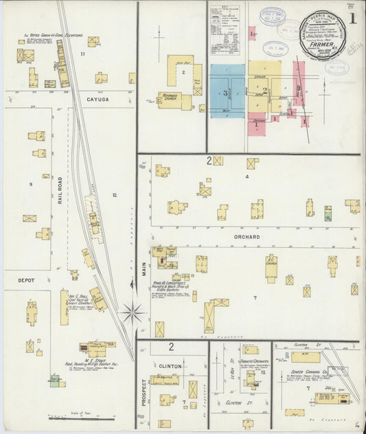Sanborn Fire Insurance Map from Farmer, Seneca County, New York (1898), Sheet #0001 - Historic Sanborn Fire Insurance Map Print, vintage old map wall art, antique decor, genealogy gift, New York New York map