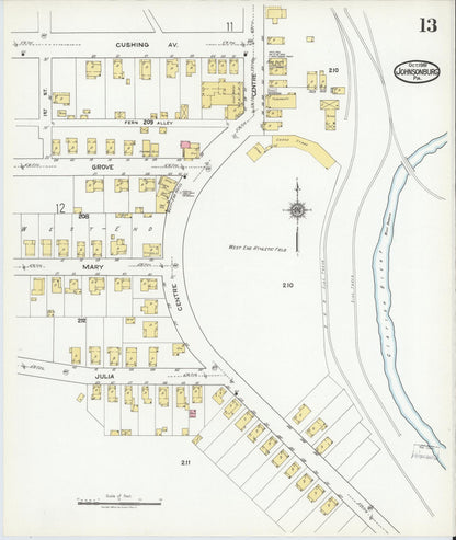 Sanborn Fire Insurance Map from Johnsonburg, Elk County, Pennsylvania (1919), Sheet #0013 - Complete Map Set gallery image, historic Sanborn map, vintage wall art, Pennsylvania Pennsylvania