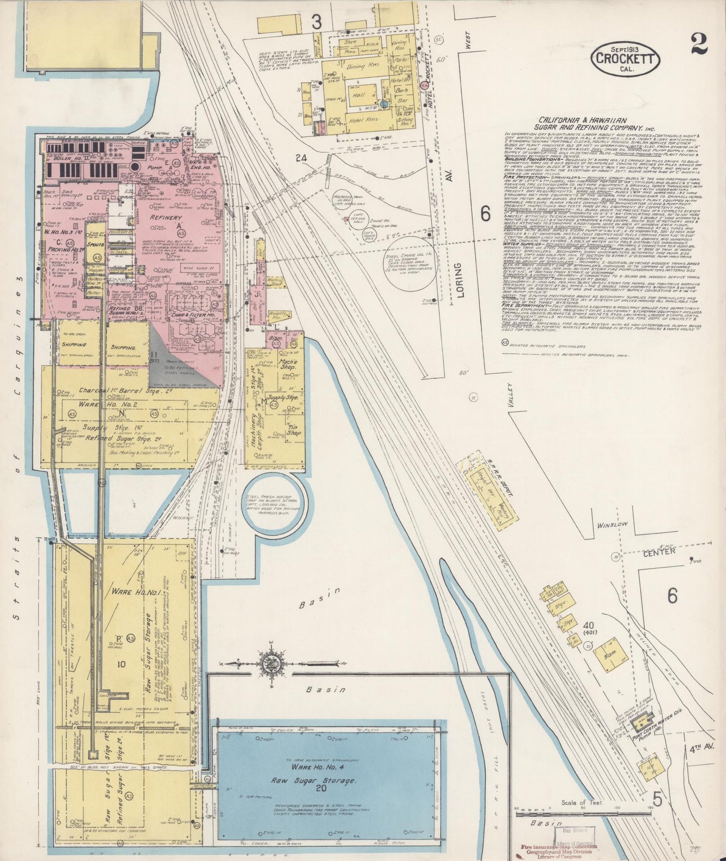 Sanborn Fire Insurance Map from Crockett, Contra Costa County, California (1913), Sheet #0002 - Complete Map Set gallery image, historic Sanborn map, vintage wall art, California California