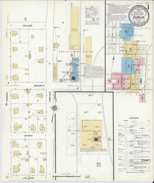 Sanborn Fire Insurance Map from Dublin, Erath County, Texas (1912), Sheet #0001 - Complete Map Set gallery image, historic Sanborn map, vintage wall art, Texas Texas