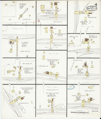 Sanborn Fire Insurance Map from Weir, Cherokee County, Kansas (1896), Sheet #0004 - Complete Map Set gallery image, historic Sanborn map, vintage wall art, Kansas Kansas
