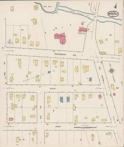 Sanborn Fire Insurance Map from McHenry, McHenry County, Illinois (1922), Sheet #0004 - Complete Map Set gallery image, historic Sanborn map, vintage wall art, Illinois Illinois