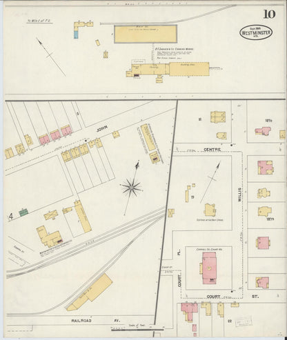 Sanborn Fire Insurance Map from Westminster, Carroll County, Maryland (1904), Sheet #0010 - Complete Map Set gallery image, historic Sanborn map, vintage wall art, Maryland Maryland