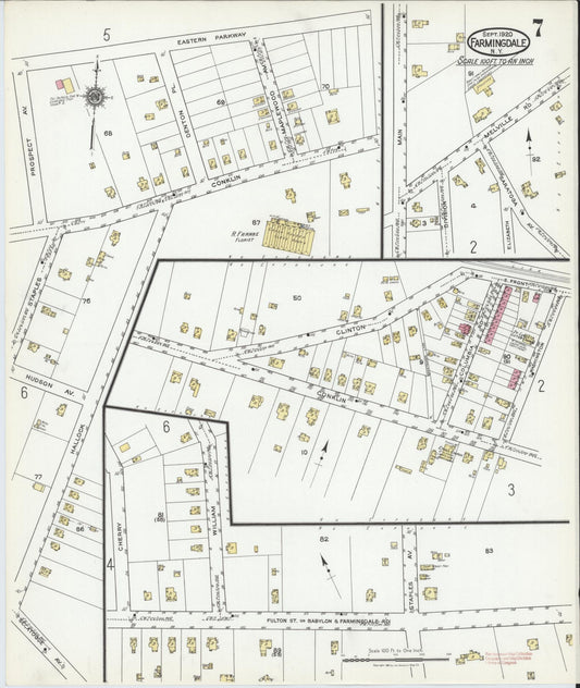 Sanborn Fire Insurance Map from Farmingdale, Nassau County, New York (1920), Sheet #0007 - Historic Sanborn Fire Insurance Map Print, vintage old map wall art, antique decor, genealogy gift, New York New York map