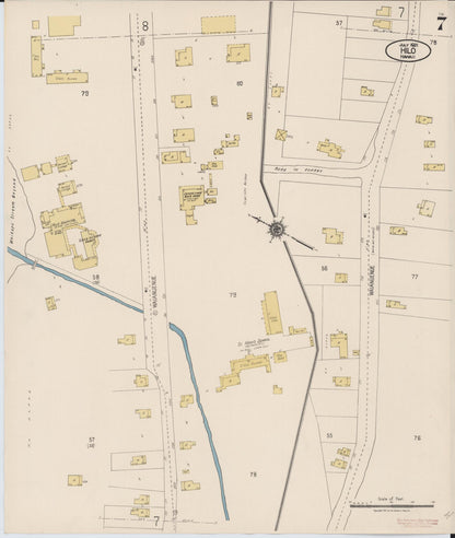 Sanborn Fire Insurance Map from Hilo, Hawaii County, Hawaii (1921), Sheet #0007 - Historic Sanborn Fire Insurance Map Print, vintage old map wall art