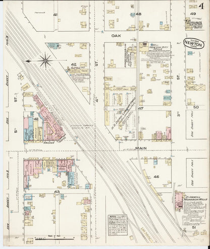 Sanborn Fire Insurance Map from Newton, Harvey County, Kansas (1884), Sheet #0004 - Complete Map Set gallery image, historic Sanborn map, vintage wall art, Kansas Kansas