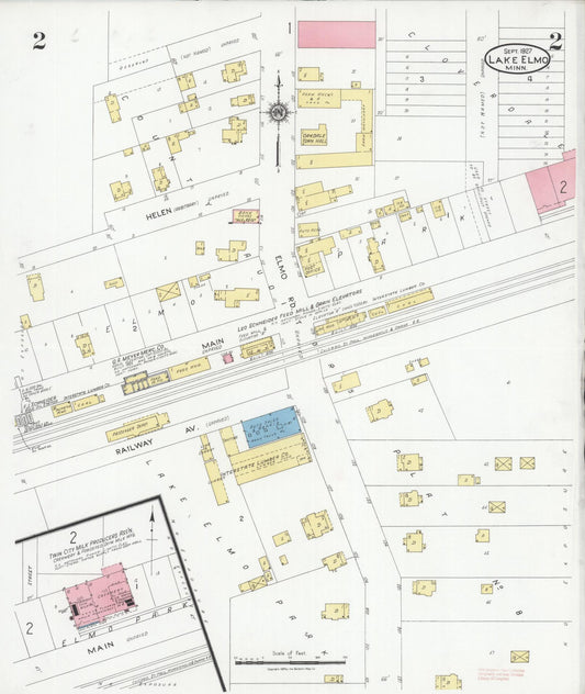 Sanborn Fire Insurance Map from Lake Elmo, Washington County, Minnesota (1927), Sheet #0002 - Historic Sanborn Fire Insurance Map Print, vintage old map wall art, antique decor, genealogy gift, Minnesota Minnesota map