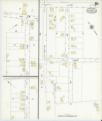 Sanborn Fire Insurance Map from Archbald, Lackawanna County, Pennsylvania (1912), Sheet #0010 - Complete Map Set gallery image, historic Sanborn map, vintage wall art, Pennsylvania Pennsylvania