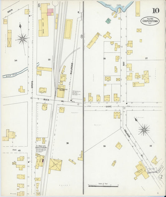 Sanborn Fire Insurance Map from Cooperstown, Otsego County, New York (1903), Sheet #0010 - Historic Sanborn Fire Insurance Map Print, vintage old map wall art, antique decor, genealogy gift, New York New York map