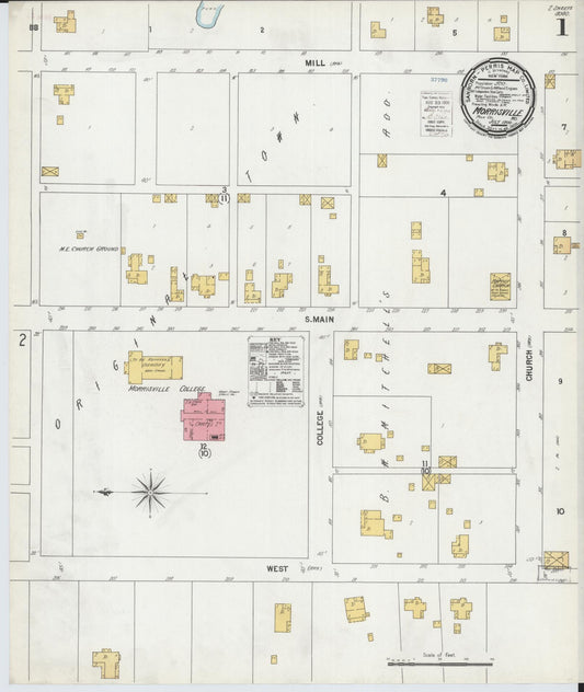 Sanborn Fire Insurance Map from Morrisville, Polk County, Missouri (1900), Sheet #0001 - Complete Map Set gallery image, historic Sanborn map, vintage wall art, Missouri Missouri