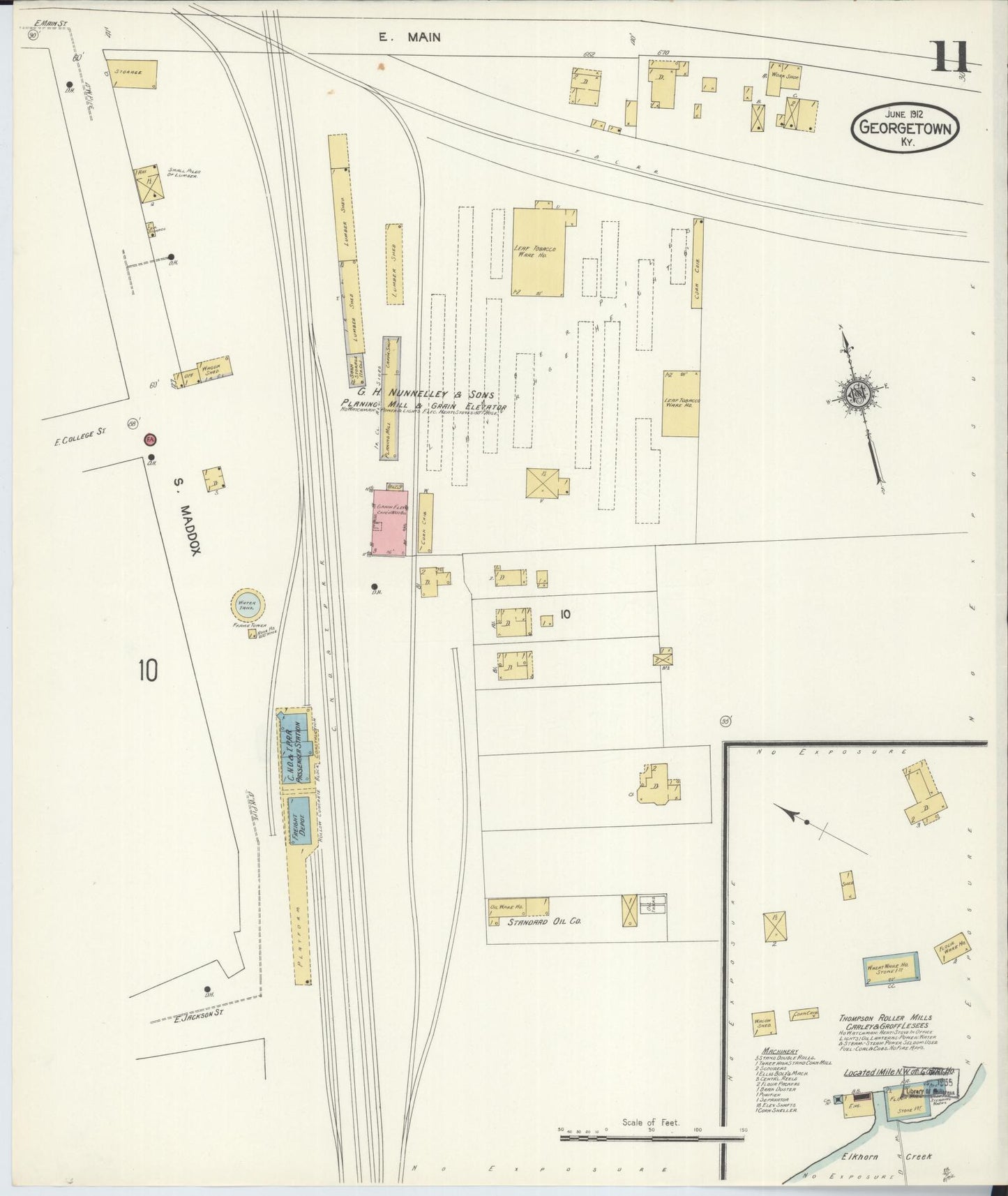 Sanborn Fire Insurance Map from Georgetown, Scott County, Kentucky (1912), Sheet #0011 - Complete Map Set gallery image, historic Sanborn map, vintage wall art, Kentucky Kentucky
