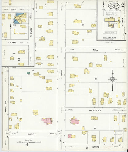 Sanborn Fire Insurance Map from Warsaw, Wyoming County, New York (1909), Sheet #0002 - Complete Map Set gallery image, historic Sanborn map, vintage wall art, Warsaw Wyoming