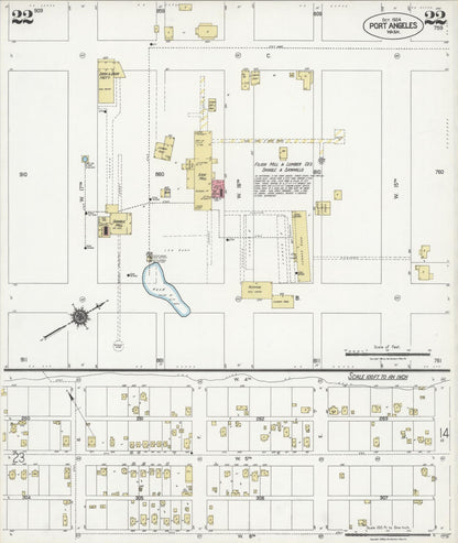 Sanborn Fire Insurance Map from Port Angeles, Clallam County, Washington (1924), Sheet #0022 - Complete Map Set gallery image, historic Sanborn map, vintage wall art, Washington Washington