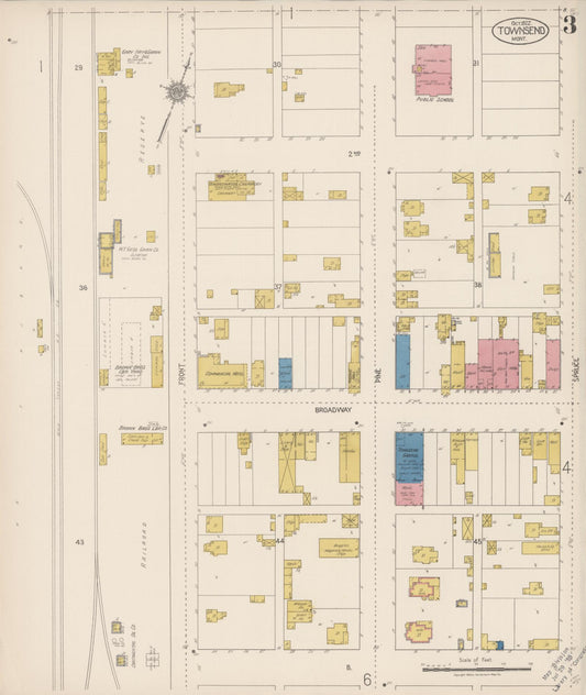 Sanborn Fire Insurance Map from Townsend, Broadwater County, Montana (1922), Sheet #0003 - Historic Sanborn Fire Insurance Map Print, vintage old map wall art, antique decor, genealogy gift, Montana Montana map