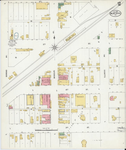 Sanborn Fire Insurance Map from Montrose, Henry County, Missouri (1900), Sheet #0002 - Complete Map Set gallery image, historic Sanborn map, vintage wall art, Missouri Missouri