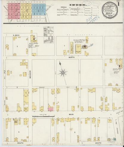 Sanborn Fire Insurance Map from Berlin, Somerset County, Pennsylvania (1898), Sheet #0001 - Complete Map Set gallery image, historic Sanborn map, vintage wall art, Pennsylvania Pennsylvania