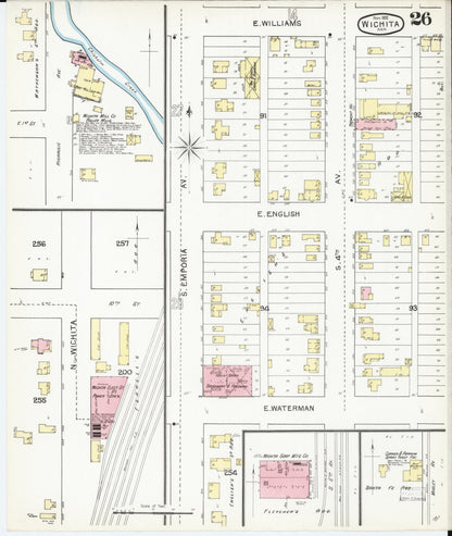 Sanborn Fire Insurance Map from Wichita, Sedgwick County, Kansas (1892), Sheet #0026 - Complete Map Set gallery image, historic Sanborn map, vintage wall art, Kansas Kansas