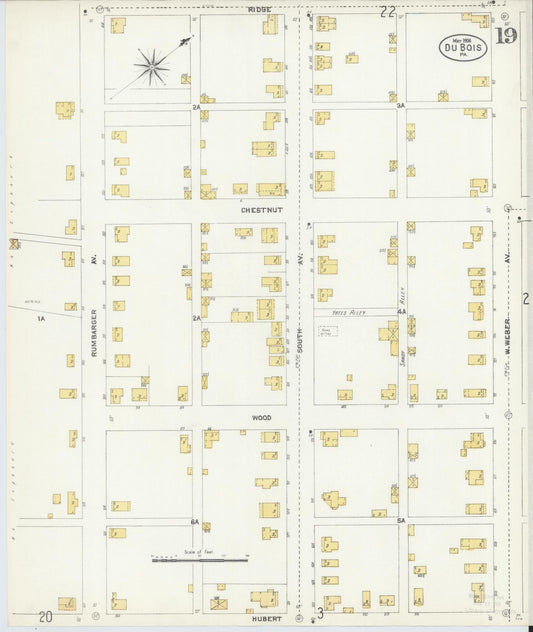 Sanborn Fire Insurance Map from Du Bois, Clearfield County, Pennsylvania (1906), Sheet #0019 - Historic Sanborn Fire Insurance Map Print, vintage old map wall art, antique decor, genealogy gift, Pennsylvania Pennsylvania map